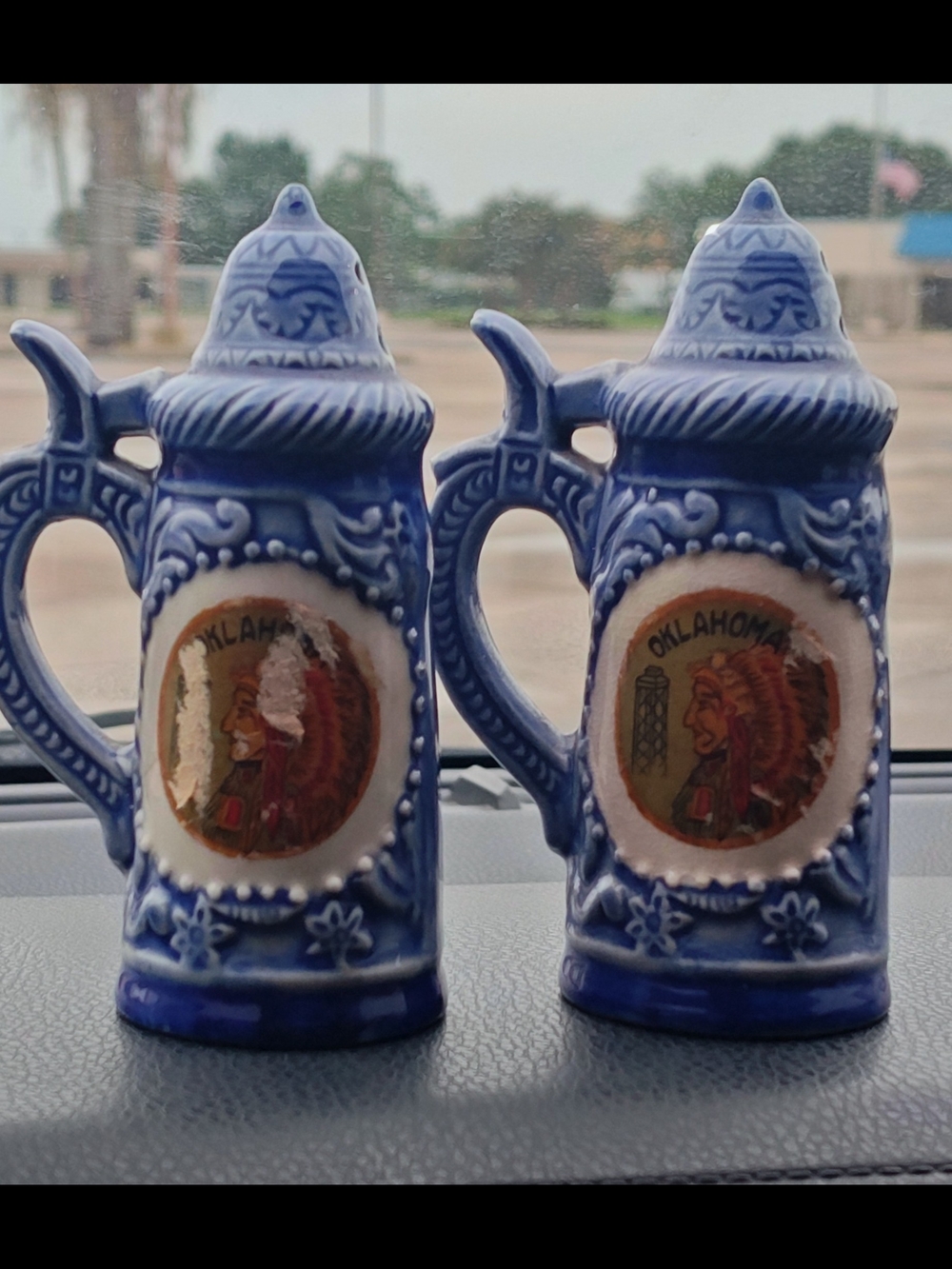 Vintage Beer Stein Salt and Pepper Shakers Oklahoma